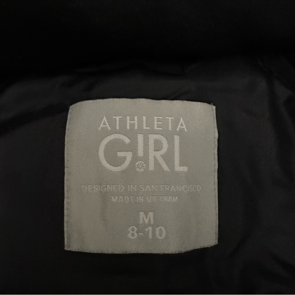Athleta Girls Black Full Zip Nylon Lightweight Hoodie Puffer Jacket Size M - Picture 4 of 10